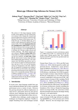 Bitnet.cpp: Efficient Edge Inference for Ternary LLMs