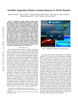 Stonefish: Supporting Machine Learning Research in Marine Robotics