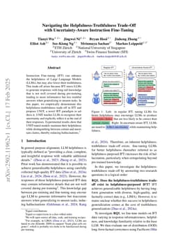 Navigating the Helpfulness-Truthfulness Trade-Off with Uncertainty-Aware Instruction Fine-Tuning