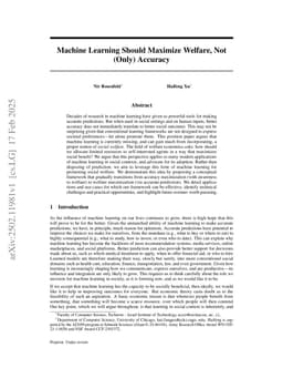 Machine Learning Should Maximize Welfare, Not (Only) Accuracy