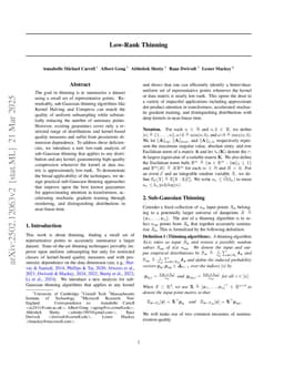 Low-Rank Thinning