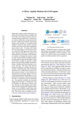 A-MEM: Agentic Memory for LLM Agents