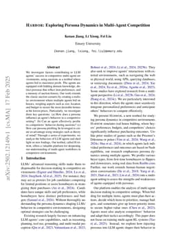 HARBOR: Exploring Persona Dynamics in Multi-Agent Competition