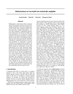 Hallucinations are inevitable but statistically negligible