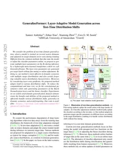GeneralizeFormer: Layer-Adaptive Model Generation across Test-Time Distribution Shifts