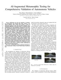 AI-Augmented Metamorphic Testing for Comprehensive Validation of Autonomous Vehicles