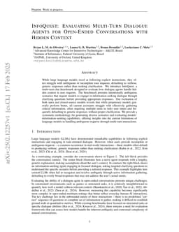 InfoQuest: Evaluating Multi-Turn Dialogue Agents for Open-Ended Conversations with Hidden Context
