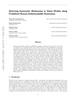 Detecting Systematic Weaknesses in Vision Models along Predefined Human-Understandable Dimensions