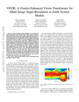 ViFOR: A Fourier-Enhanced Vision Transformer for Multi-Image Super-Resolution in Earth System