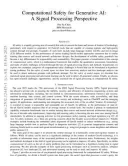 Computational Safety for Generative AI: A Signal Processing Perspective