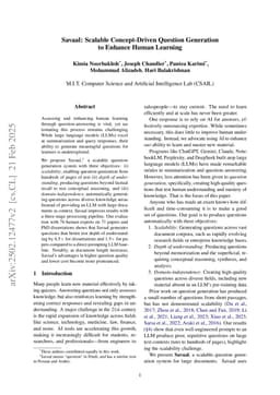 Savaal: Scalable Concept-Driven Question Generation to Enhance Human Learning