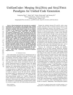 UniGenCoder: Merging Seq2Seq and Seq2Tree Paradigms for Unified Code Generation