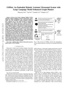USPilot: An Embodied Robotic Assistant Ultrasound System with Large Language Model Enhanced Graph Planner
