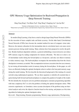 GPU Memory Usage Optimization for Backward Propagation in Deep Network Training