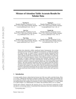 Mixture of Attention Yields Accurate Results for Tabular Data