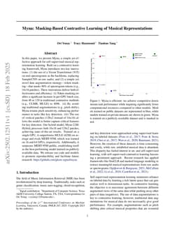 Myna: Masking-Based Contrastive Learning of Musical Representations