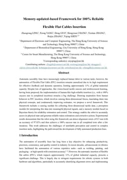 Memory-updated-based Framework for 100% Reliable Flexible Flat Cables Insertion