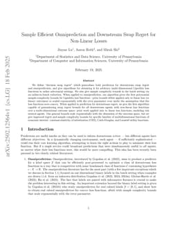 Sample Efficient Omniprediction and Downstream Swap Regret for Non-Linear Losses