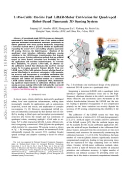 LiMo-Calib: On-Site Fast LiDAR-Motor Calibration for Quadruped Robot-Based Panoramic 3D Sensing System