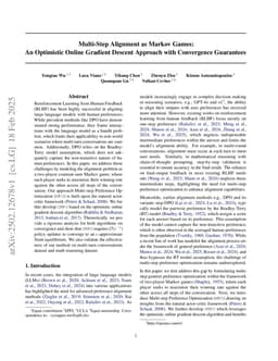 Multi-Step Alignment as Markov Games: An Optimistic Online Gradient Descent Approach with Convergence Guarantees