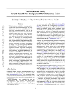 Portable Reward Tuning: Towards Reusable Fine-Tuning across Different Pretrained Models