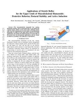Applications of Stretch Reflex for the Upper Limb of Musculoskeletal Humanoids: Protective Behavior, Postural Stability, and Active Induction
