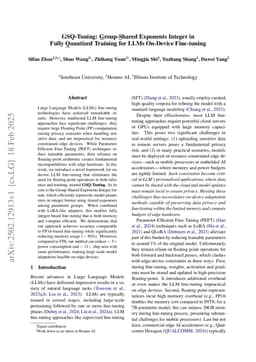GSQ-Tuning: Group-Shared Exponents Integer in Fully Quantized Training for LLMs On-Device Fine-tuning