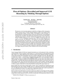 Flow-of-Options: Diversified and Improved LLM Reasoning by Thinking Through Options