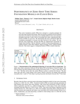 Performance of Zero-Shot Time Series Foundation Models on Cloud Data
