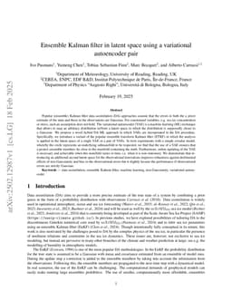 Ensemble Kalman filter in latent space using a variational autoencoder pair