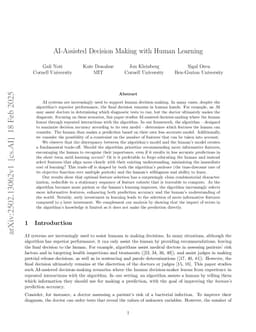 AI-Assisted Decision Making with Human Learning