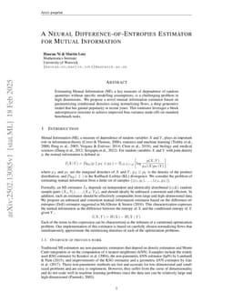 A Neural Difference-of-Entropies Estimator for Mutual Information
