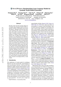Text2World: Benchmarking Large Language Models for Symbolic World Model Generation
