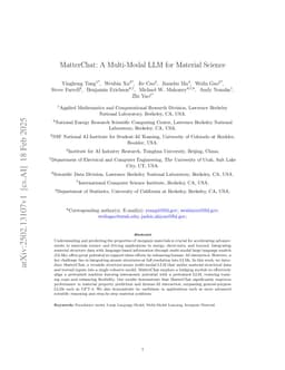 MatterChat: A Multi-Modal LLM for Material Science