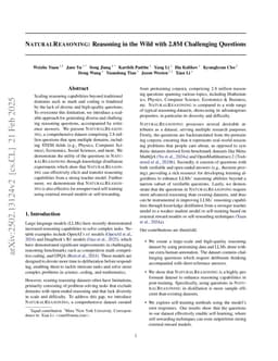 NaturalReasoning: Reasoning in the Wild with 2.8M Challenging Questions