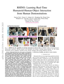 RHINO: Learning Real-Time Humanoid-Human-Object Interaction from Human Demonstrations