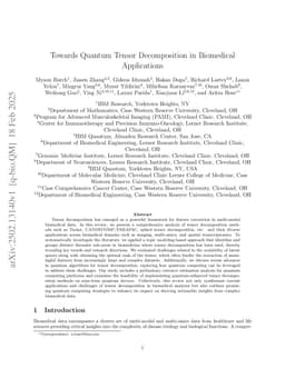 Towards Quantum Tensor Decomposition in Biomedical Applications
