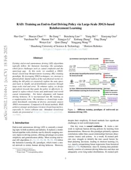 RAD: Training an End-to-End Driving Policy via Large-Scale 3DGS-based Reinforcement Learning