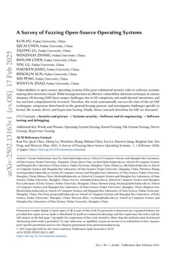 A Survey of Fuzzing Open-Source Operating Systems