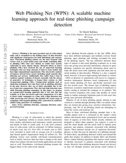 Web Phishing Net (WPN): A scalable machine learning approach for real-time phishing campaign detection