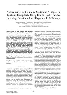 Performance Evaluation of Sentiment Analysis on Text and Emoji Data Using End-to-End, Transfer Learning, Distributed and Explainable AI Models