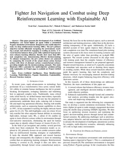 Fighter Jet Navigation and Combat using Deep Reinforcement Learning with Explainable AI