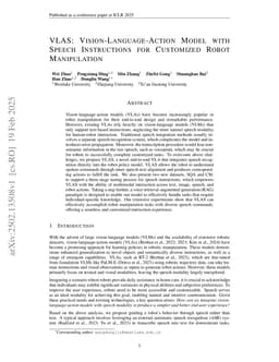 VLAS: Vision-Language-Action Model With Speech Instructions For Customized Robot Manipulation