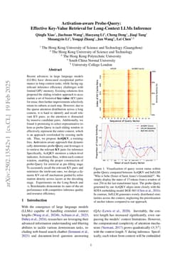 Activation-aware Probe-Query: Effective Key-Value Retrieval for Long-Context LLMs Inference