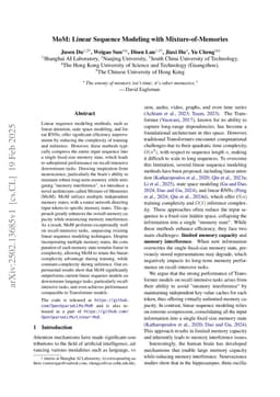 MoM: Linear Sequence Modeling with Mixture-of-Memories