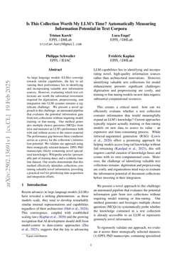 Is This Collection Worth My LLM's Time? Automatically Measuring Information Potential in Text Corpora
