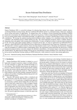Secure Federated Data Distillation