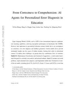 From Correctness to Comprehension: AI Agents for Personalized Error Diagnosis in Education