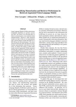 Quantifying Memorization and Retriever Performance in Retrieval-Augmented Vision-Language Models
