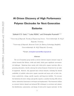 AI-Driven Discovery of High Performance Polymer Electrodes for Next-Generation Batteries